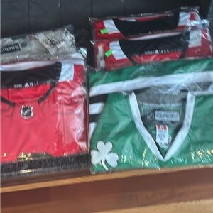 Adidas Red and Green Jerseys V-Neck Design